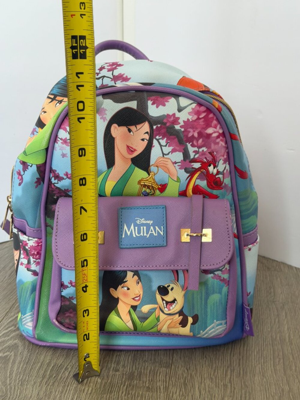 Disney Princess Mulan Mini Backpack Purple Faux Leather Book Bag 2020 11" - Picture 10 of 12